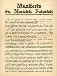 Il Manifesto dei Musicisti Futuristi