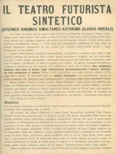 Il teatro futurista sintetico